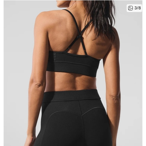 ALO Yoga Relay Alosoft Black/White High-Waist Leggings XS - Picture 3 of 14